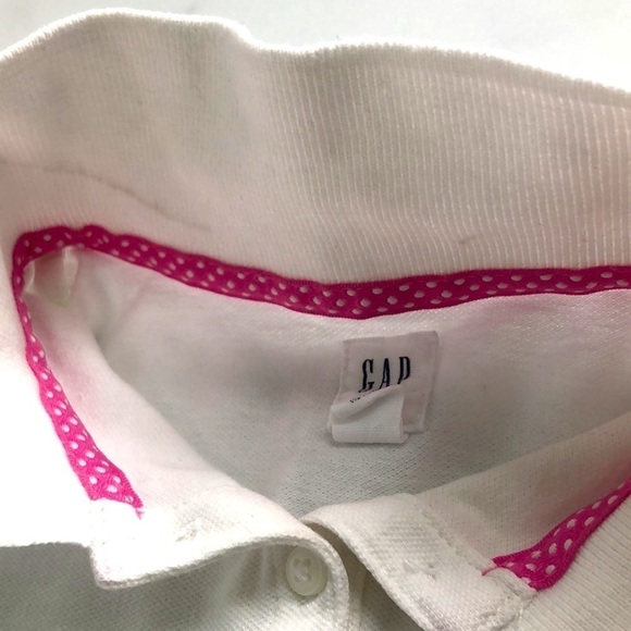Gap Kids Short Sleeve Polo Shirt In Solid White Unisex Girls Size 4-5 XS - Picture 8 of 9